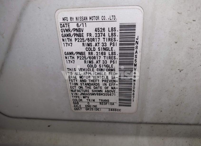 Photo 9 of 2011 Nissan Rogue SV (VIN JN8AS5MV6BW305671)