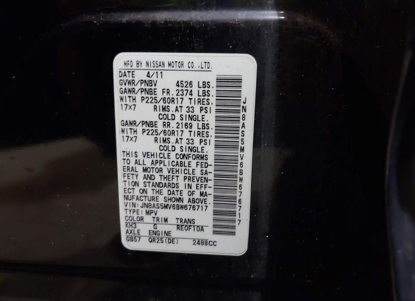 Photo 9 of 2011 Nissan Rogue SV (VIN JN8AS5MV6BW676717)