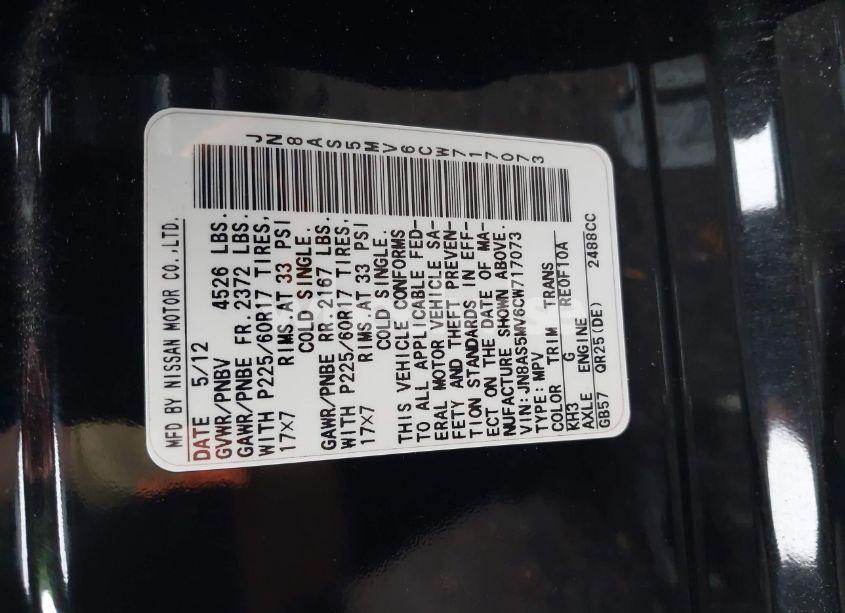 Photo 9 of 2012 Nissan Rogue SV (VIN JN8AS5MV6CW717073)