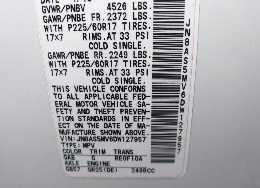 Photo 9 of 2013 Nissan Rogue SV (VIN JN8AS5MV6DW127957)