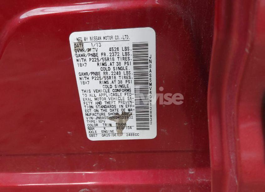 Photo 9 of 2013 Nissan Rogue SV W/SL PKG (VIN JN8AS5MV6DW128932)