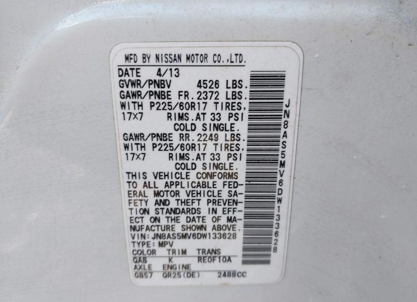 Photo 9 of 2013 Nissan Rogue SV (VIN JN8AS5MV6DW133628)