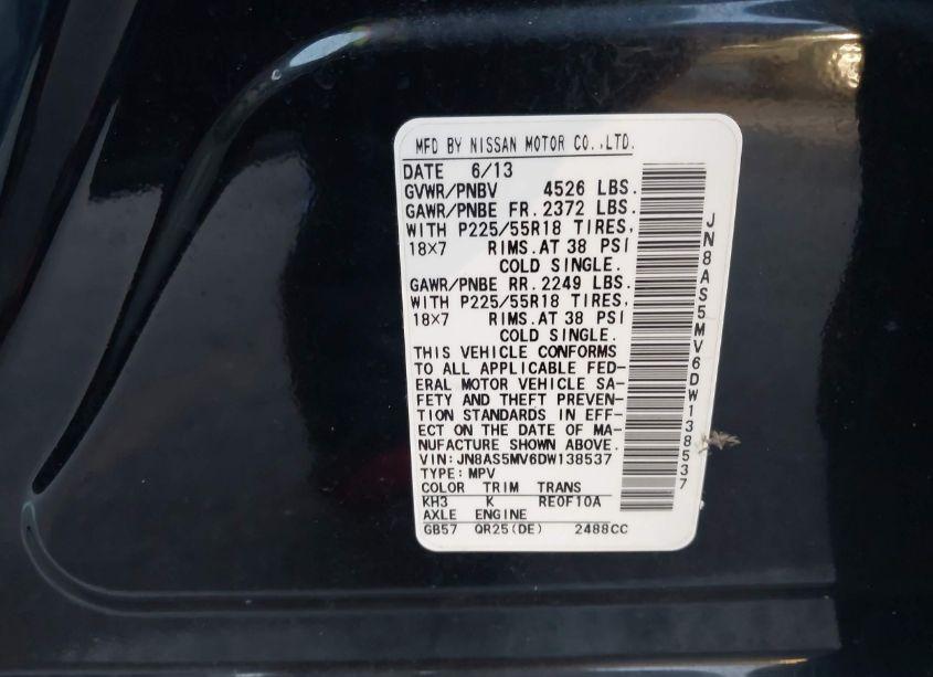 Photo 9 of 2013 Nissan Rogue SV W/SL PKG (VIN JN8AS5MV6DW138537)