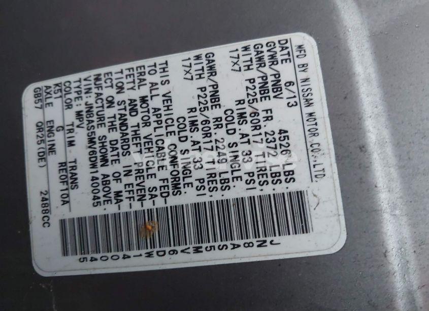 Photo 9 of 2013 Nissan Rogue SV (VIN JN8AS5MV6DW140045)