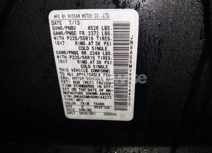 Photo 9 of 2013 Nissan Rogue SV W/SL PKG (VIN JN8AS5MV6DW144273)