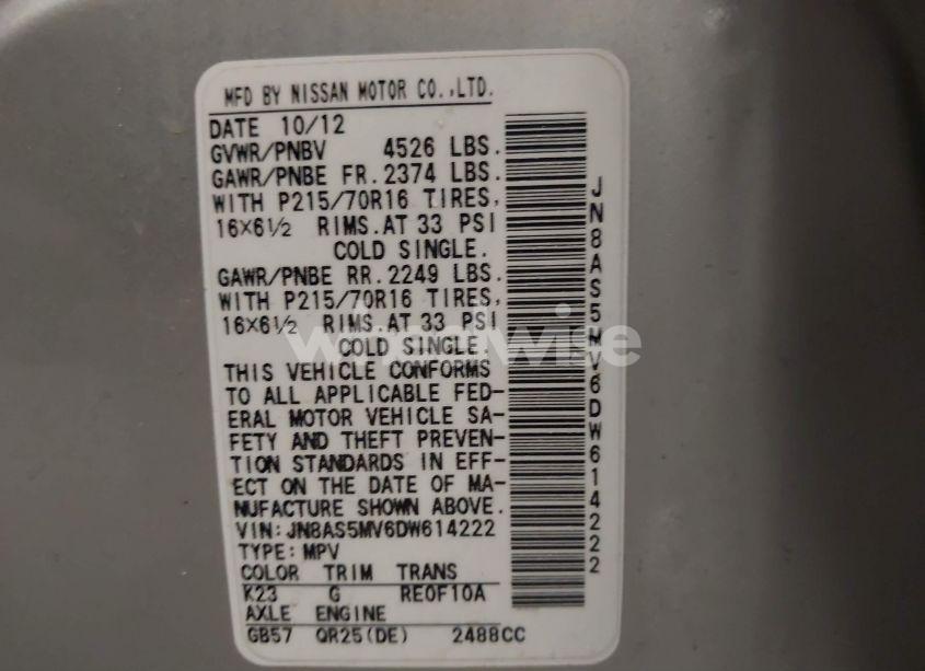 Photo 9 of 2013 Nissan Rogue S (VIN JN8AS5MV6DW614222)