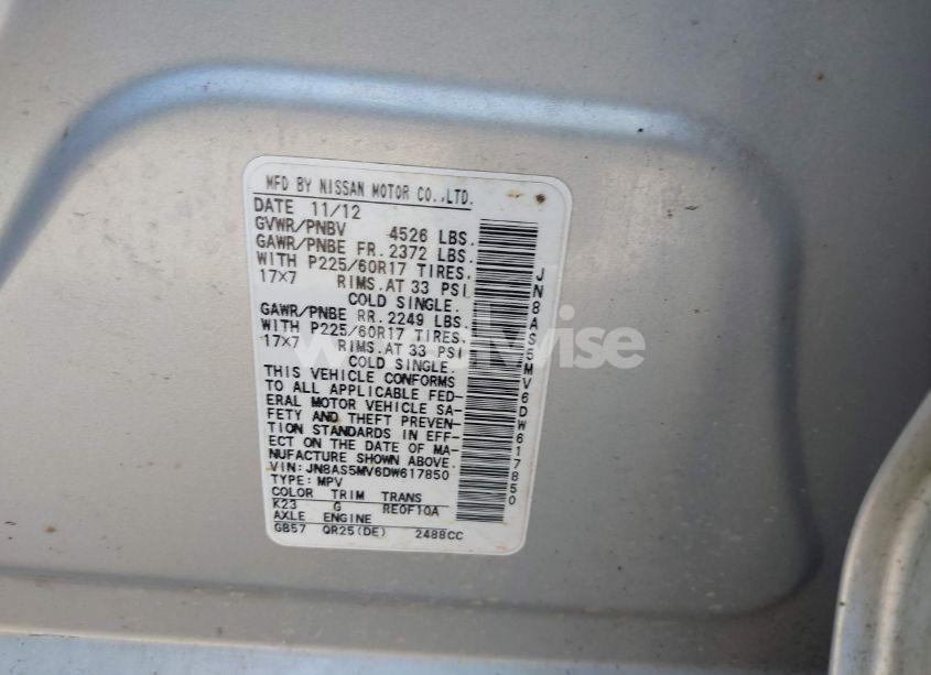 Photo 9 of 2013 Nissan Rogue SV (VIN JN8AS5MV6DW617850)