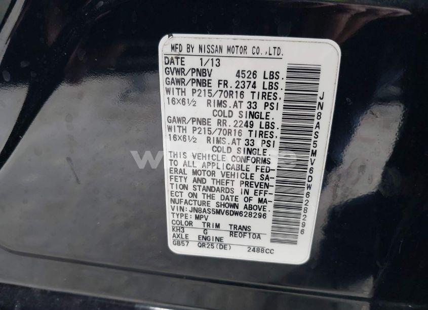 Photo 9 of 2013 Nissan Rogue S (VIN JN8AS5MV6DW628296)