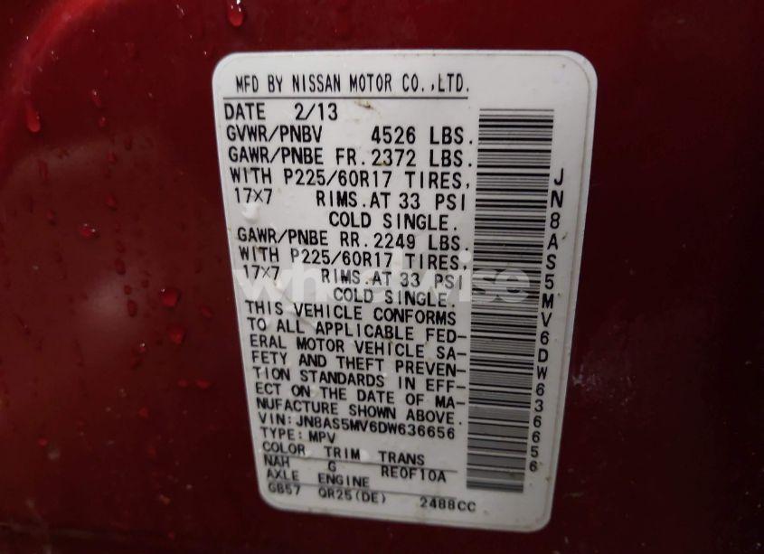 Photo 9 of 2013 Nissan Rogue SV (VIN JN8AS5MV6DW636656)