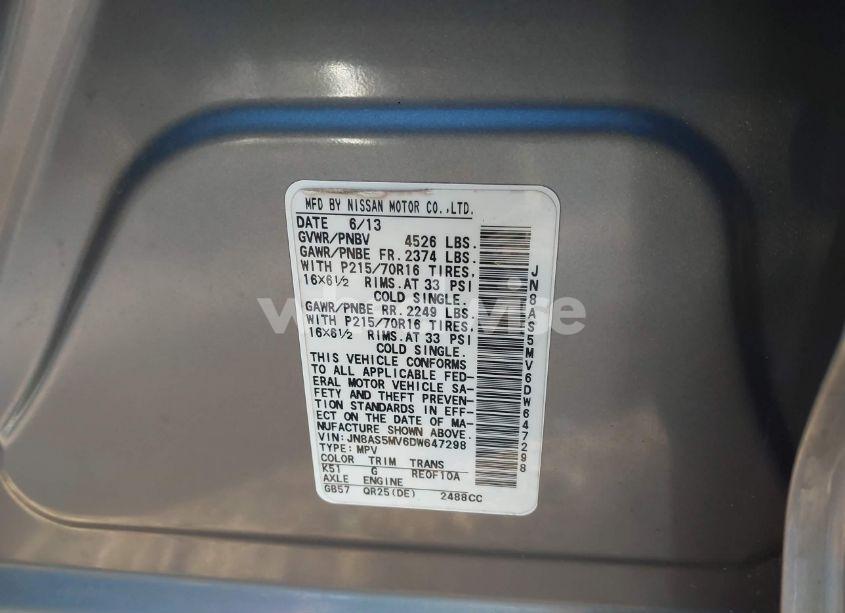 Photo 9 of 2013 Nissan Rogue S (VIN JN8AS5MV6DW647298)