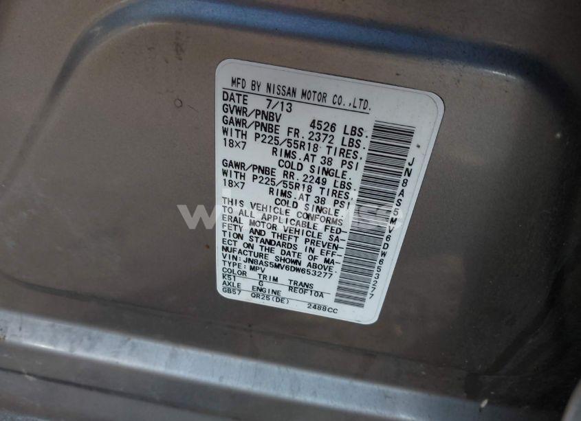 Photo 9 of 2013 Nissan Rogue SV W/SL PKG (VIN JN8AS5MV6DW653277)