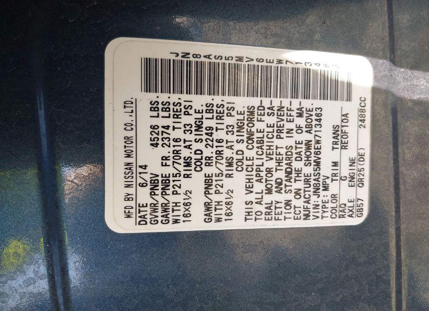 Photo 9 of 2014 Nissan Rogue SELECT S (VIN JN8AS5MV6EW713463)