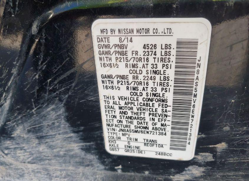 Photo 9 of 2014 Nissan Rogue SELECT S (VIN JN8AS5MV6EW721384)