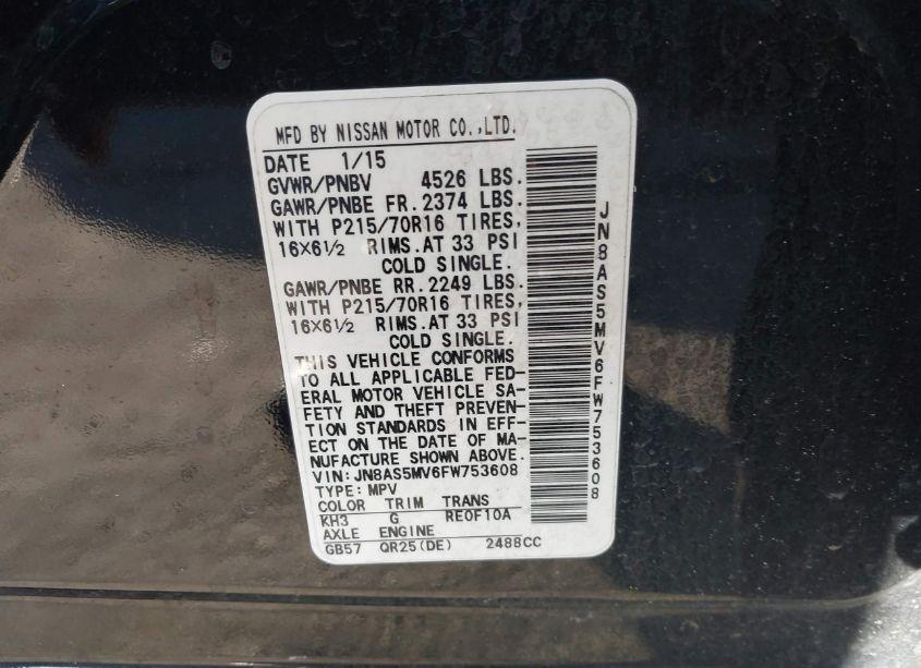 Photo 9 of 2015 Nissan Rogue SELECT S (VIN JN8AS5MV6FW753608)