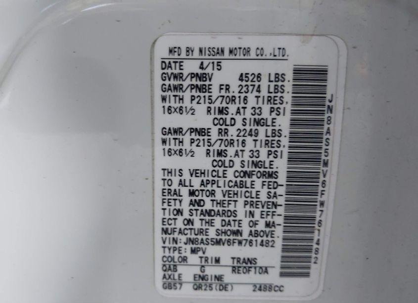 Photo 9 of 2015 Nissan Rogue SELECT S (VIN JN8AS5MV6FW761482)