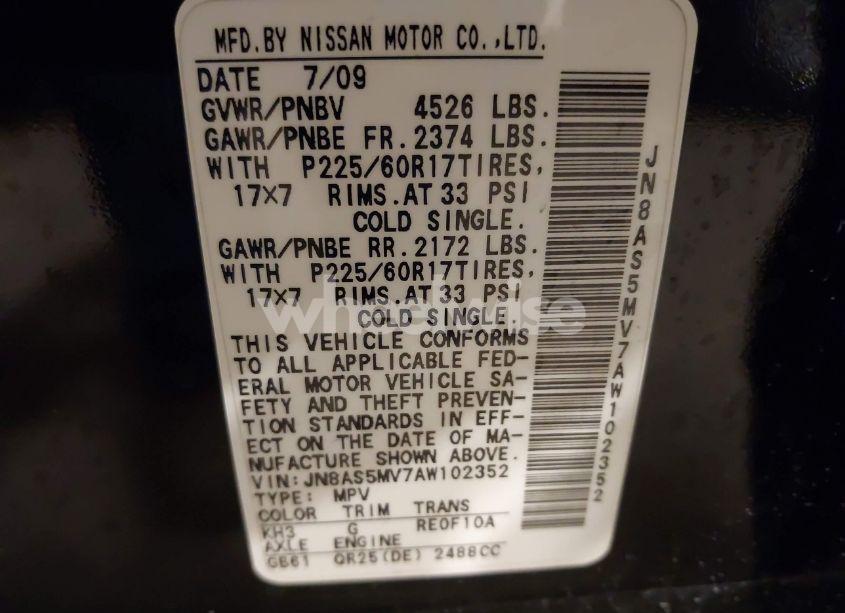 Photo 9 of 2010 Nissan Rogue SL (VIN JN8AS5MV7AW102352)