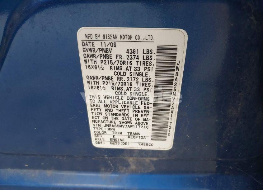 Photo 9 of 2010 Nissan Rogue S (VIN JN8AS5MV7AW117210)