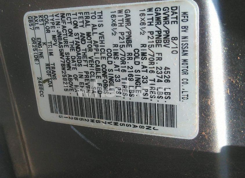 Photo 9 of 2011 Nissan Rogue S (VIN JN8AS5MV7BW258215)