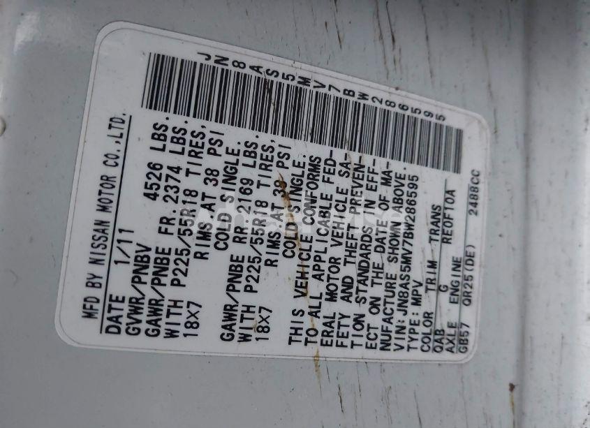 Photo 9 of 2011 Nissan Rogue SV (VIN JN8AS5MV7BW286595)