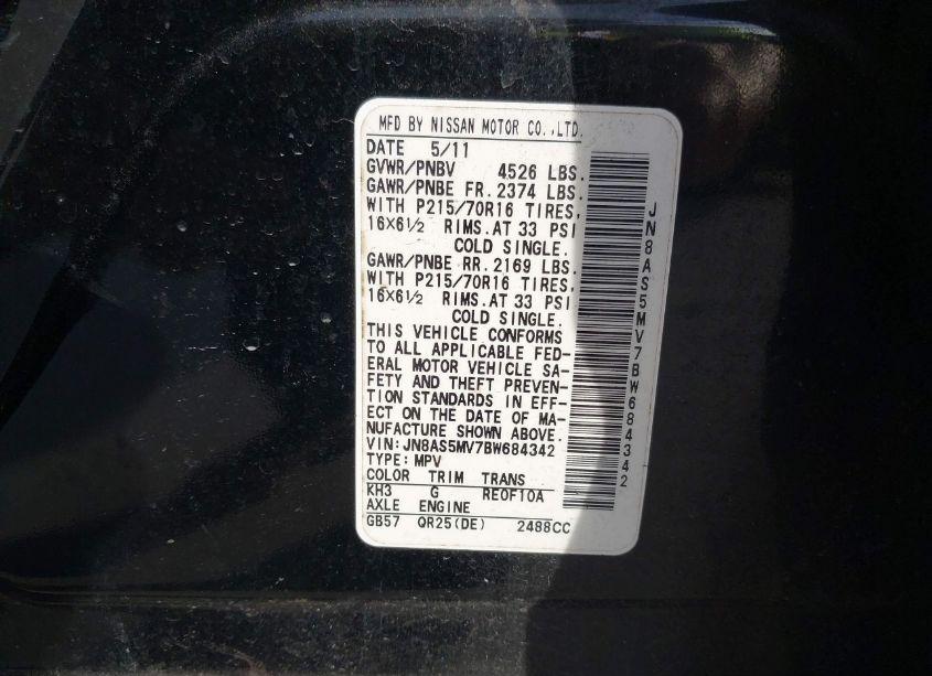 Photo 9 of 2011 Nissan Rogue S (VIN JN8AS5MV7BW684342)