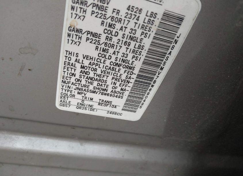 Photo 9 of 2011 Nissan Rogue SV (VIN JN8AS5MV7BW690495)