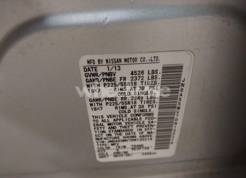 Photo 9 of 2013 Nissan Rogue SV W/SL PKG (VIN JN8AS5MV7DW130219)