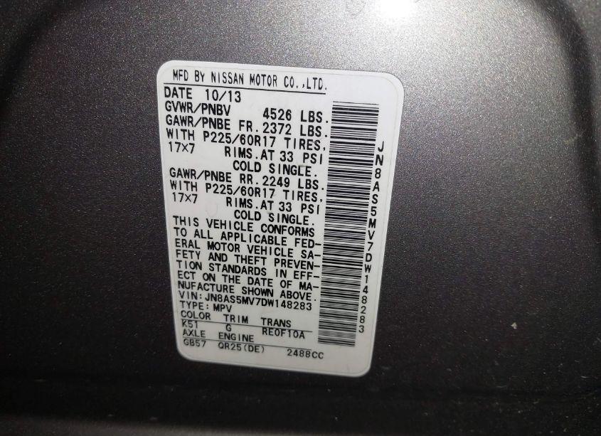 Photo 9 of 2013 Nissan Rogue SV (VIN JN8AS5MV7DW148283)