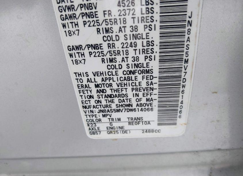 Photo 9 of 2013 Nissan Rogue SV W/SL PKG (VIN JN8AS5MV7DW614066)