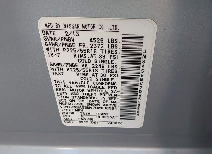 Photo 9 of 2013 Nissan Rogue SV W/SL PKG (VIN JN8AS5MV7DW636584)