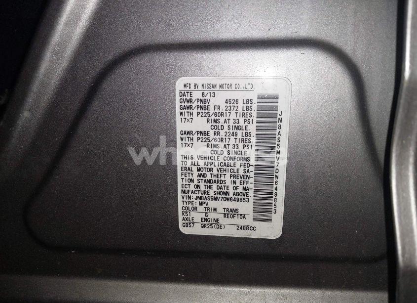 Photo 9 of 2013 Nissan Rogue SV (VIN JN8AS5MV7DW649853)