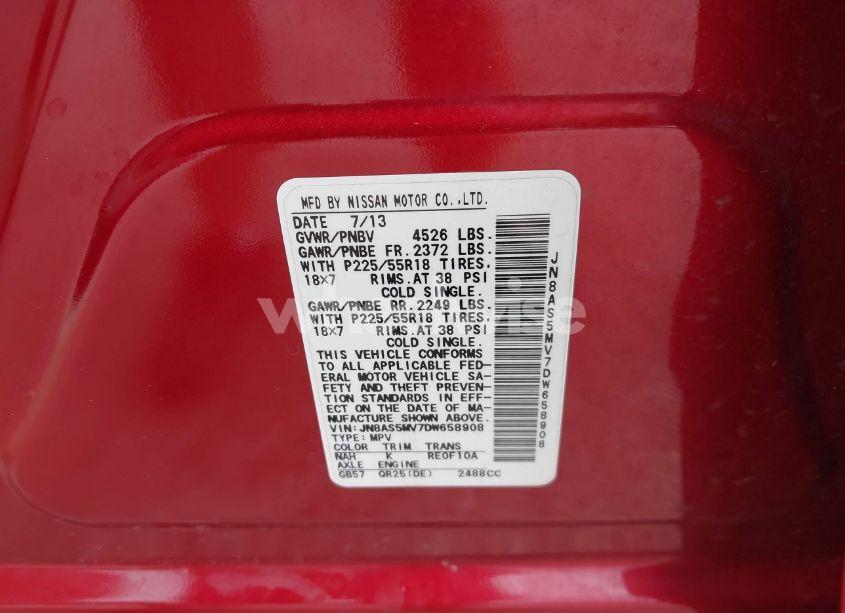 Photo 9 of 2013 Nissan Rogue SV W/SL PKG (VIN JN8AS5MV7DW658908)