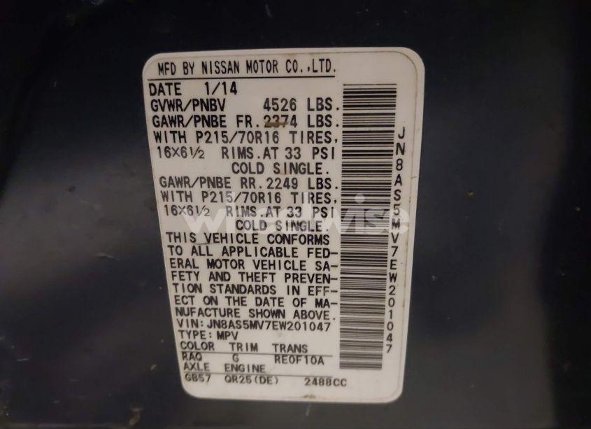 Photo 9 of 2014 Nissan Rogue SELECT S (VIN JN8AS5MV7EW201047)