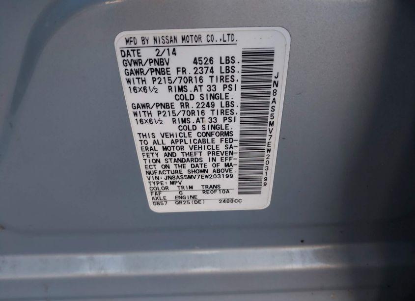 Photo 9 of 2014 Nissan Rogue SELECT S (VIN JN8AS5MV7EW203199)