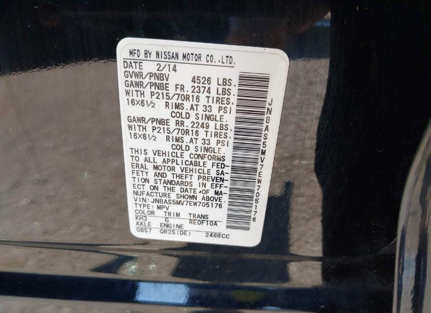 Photo 9 of 2014 Nissan Rogue SELECT S (VIN JN8AS5MV7EW705176)