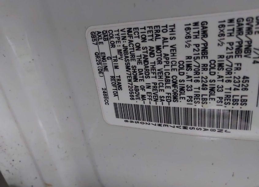 Photo 9 of 2014 Nissan Rogue SELECT S (VIN JN8AS5MV7EW720566)