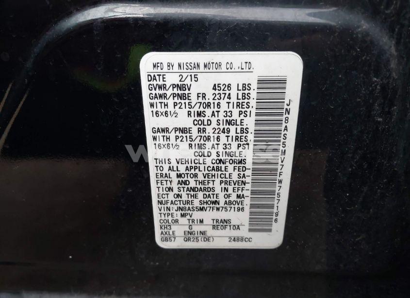 Photo 9 of 2015 Nissan Rogue SELECT S (VIN JN8AS5MV7FW757196)