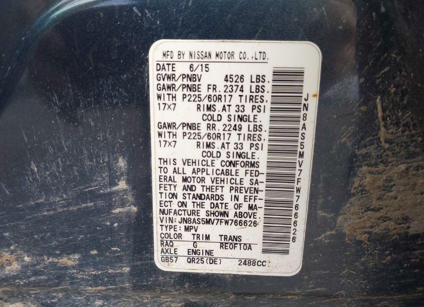 Photo 9 of 2015 Nissan Rogue SELECT S (VIN JN8AS5MV7FW766626)