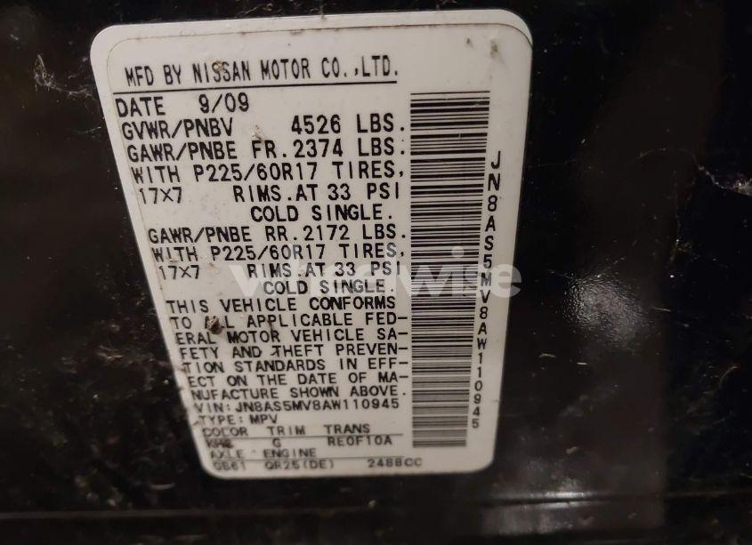 Photo 9 of 2010 Nissan Rogue SL (VIN JN8AS5MV8AW110945)