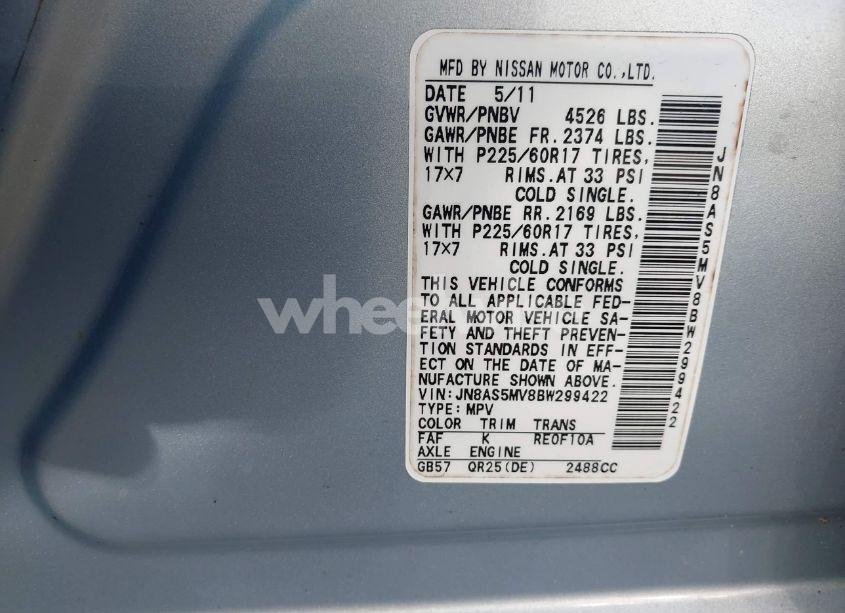 Photo 9 of 2011 Nissan Rogue SV (VIN JN8AS5MV8BW299422)