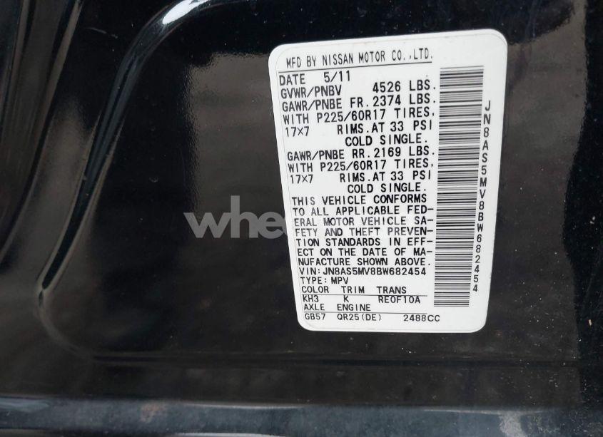 Photo 9 of 2011 Nissan Rogue SV (VIN JN8AS5MV8BW682454)