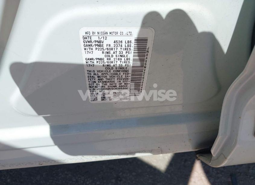 Photo 9 of 2012 Nissan Rogue SV (VIN JN8AS5MV8CW386464)