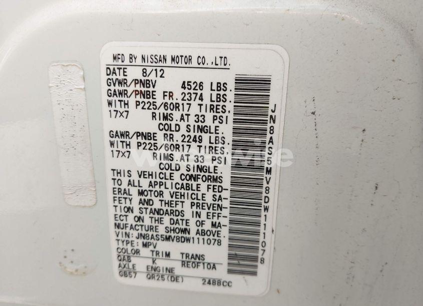 Photo 9 of 2013 Nissan Rogue SV (VIN JN8AS5MV8DW111078)