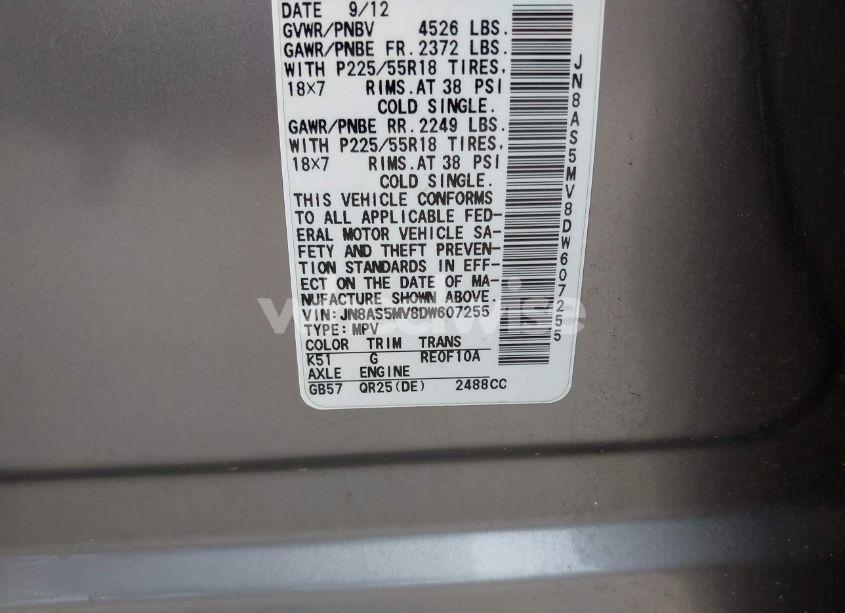 Photo 9 of 2013 Nissan Rogue SV W/SL PKG (VIN JN8AS5MV8DW607255)