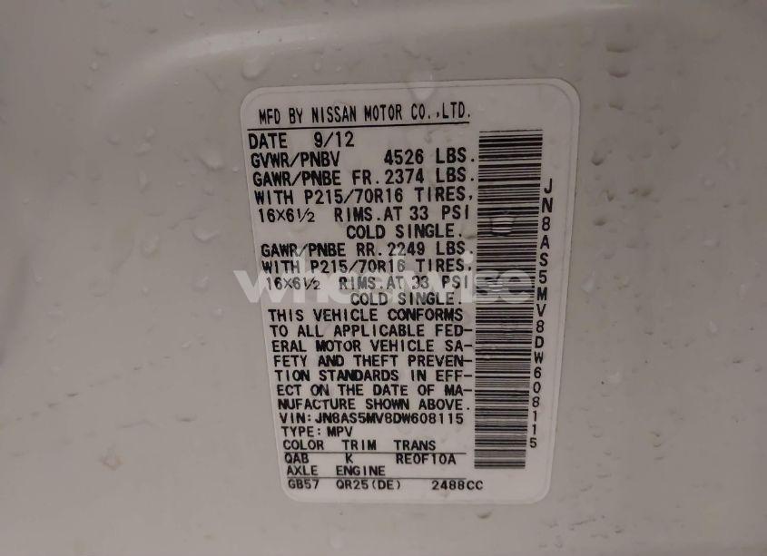 Photo 9 of 2013 Nissan Rogue S (VIN JN8AS5MV8DW608115)