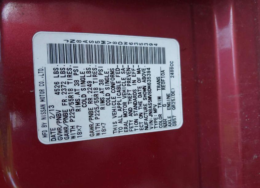 Photo 9 of 2013 Nissan Rogue SV W/SL PKG (VIN JN8AS5MV8DW635394)