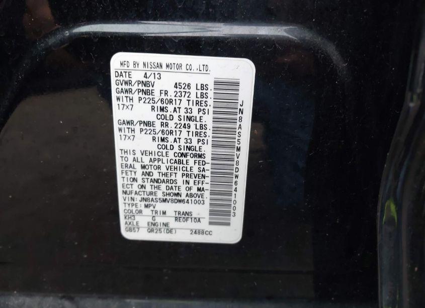 Photo 9 of 2013 Nissan Rogue SV (VIN JN8AS5MV8DW641003)