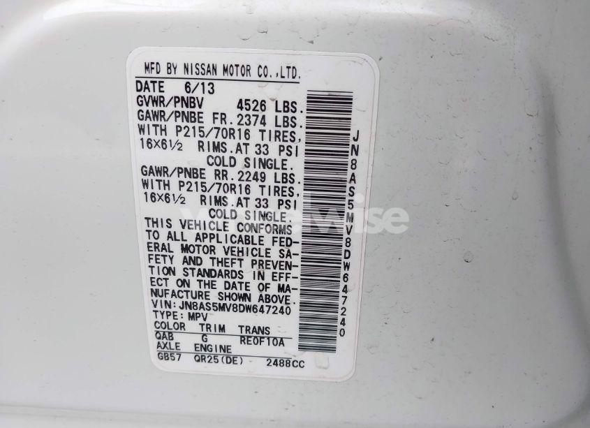 Photo 9 of 2013 Nissan Rogue S (VIN JN8AS5MV8DW647240)