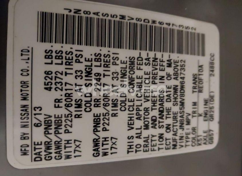 Photo 9 of 2013 Nissan Rogue SV (VIN JN8AS5MV8DW647352)