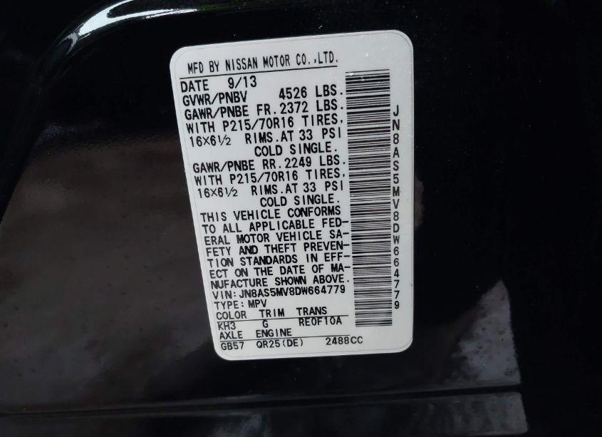 Photo 9 of 2013 Nissan Rogue S (VIN JN8AS5MV8DW664779)