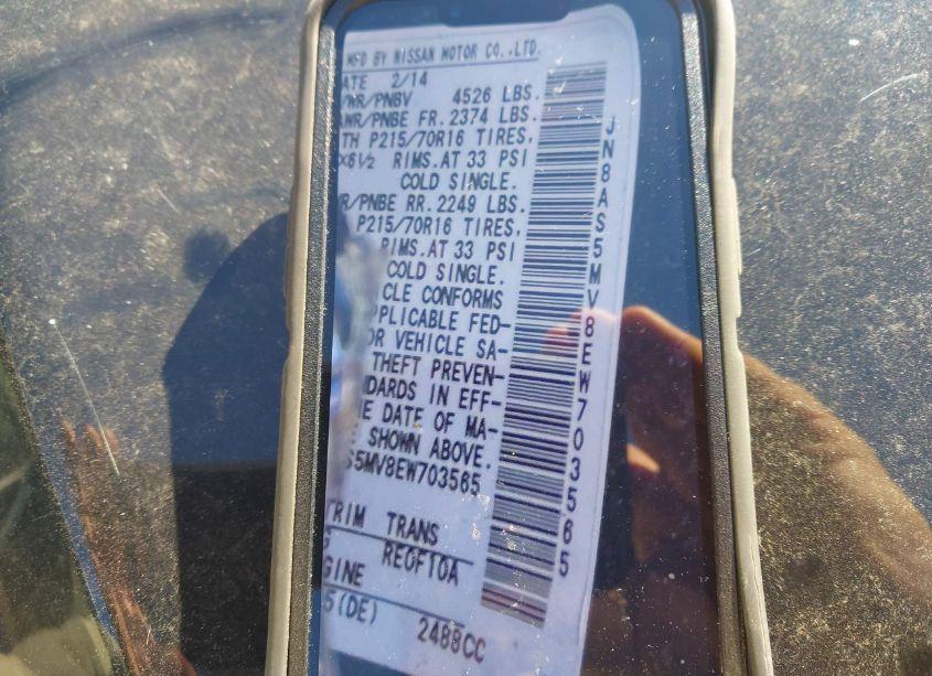 Photo 9 of 2014 Nissan Rogue SELECT S (VIN JN8AS5MV8EW703565)